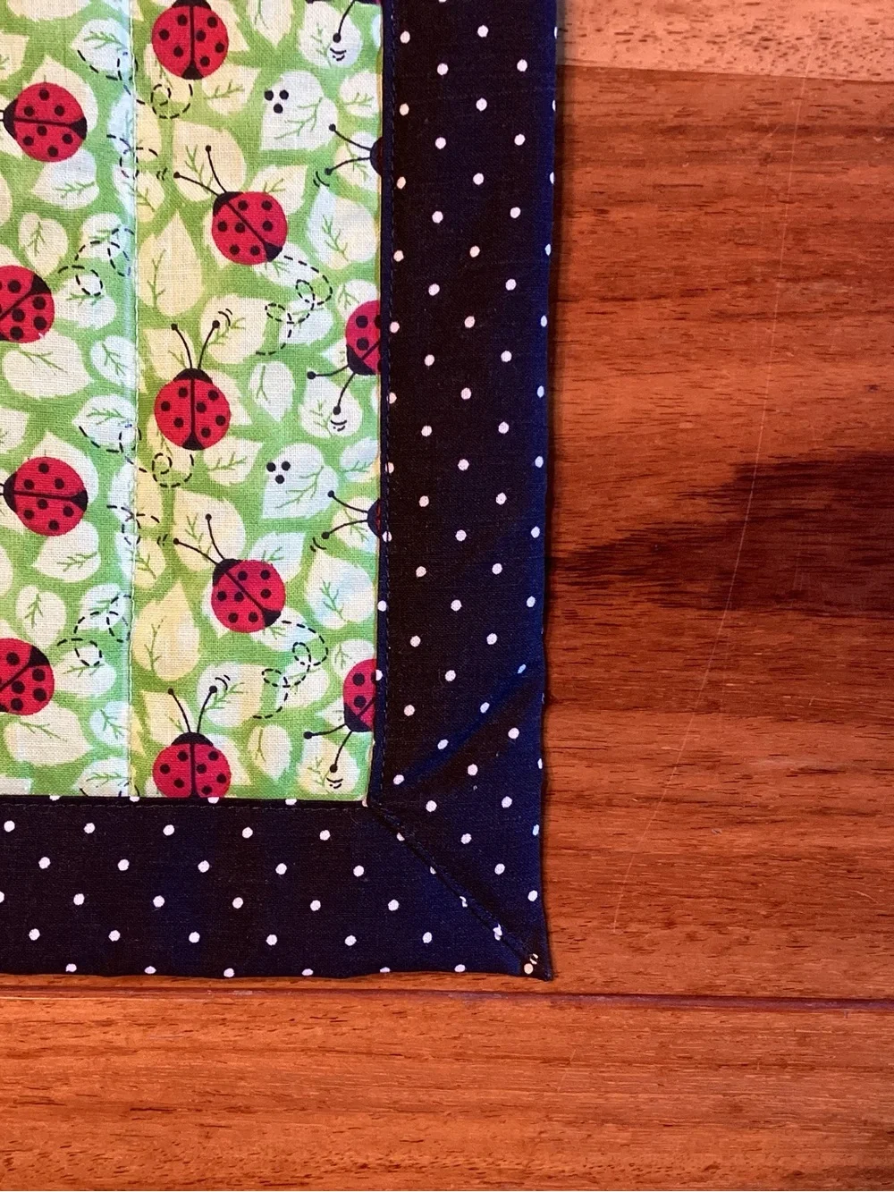 Handmade Ladybug Cotton Placemat and Napkin Set